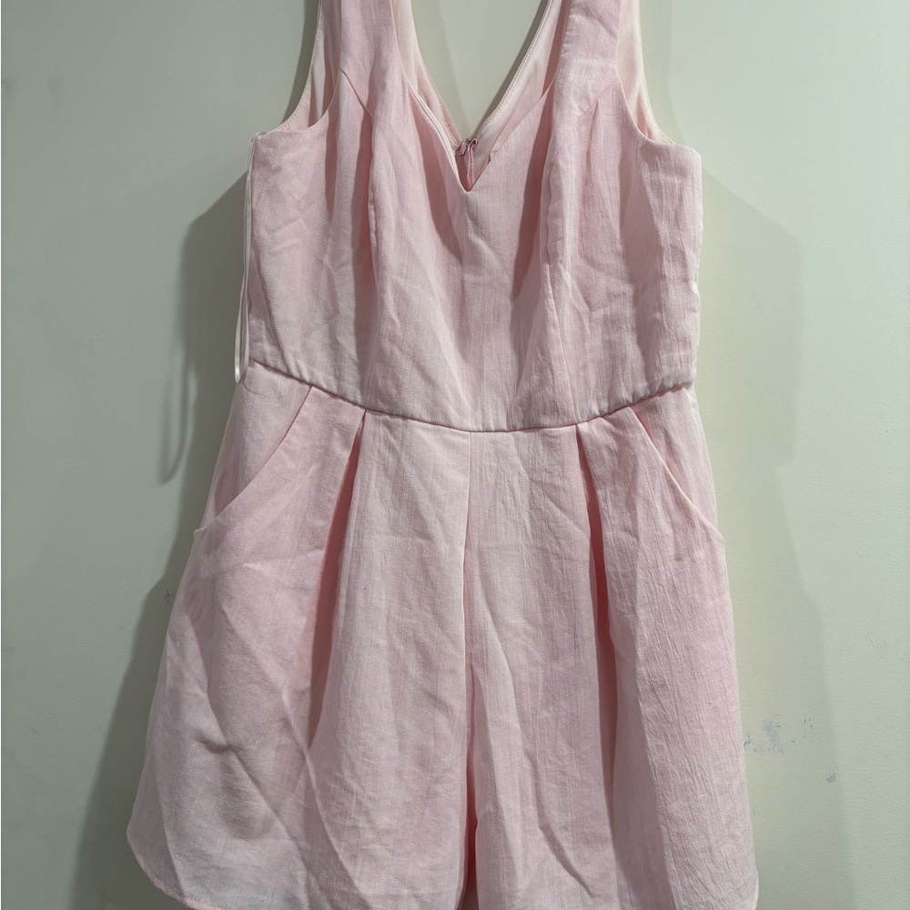 Blue Rain Pink Romper with Fitted Waist
